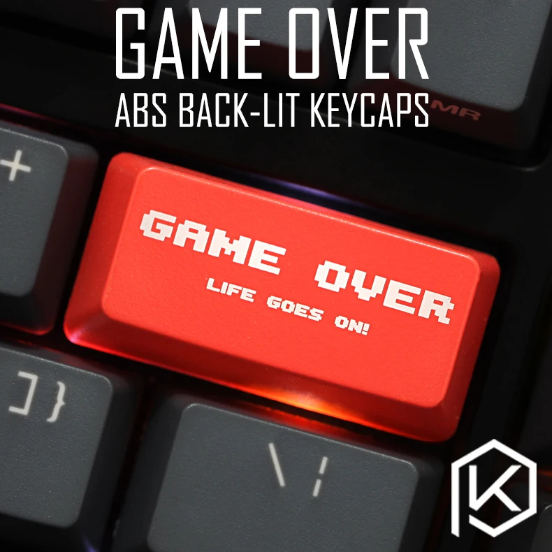 Novedad Shine Through Keycaps ABS grabado, juego Shine-Through sobre teclado mecánico personalizado negro rojo backspace