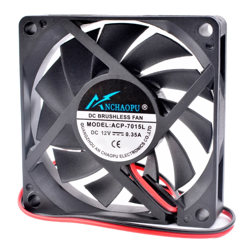 Ventilador de 7cm 70mm 70x70x15mm DC12V 0.35A ANCHAOPU ACP-7015L ventilador de refrigeración de alto volumen para CPU y cargador de energía - imagen 4
