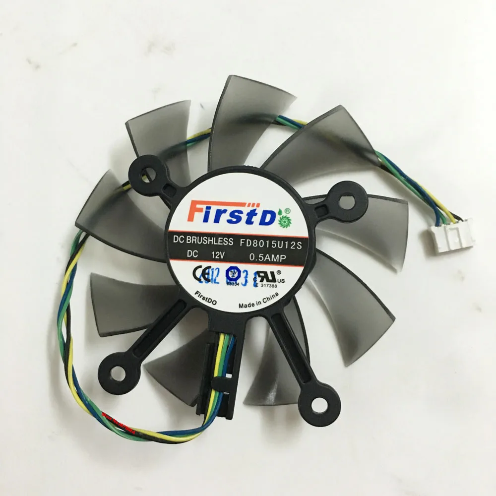 Ventilador FD8015U12S 0.5A GPU 75mm para ASUS EAH5830/8600/9800 GTS 450/460 HD7850 GTX750 GTX750ti refrigeración de tarjeta gráfica de vídeo - imagen 2