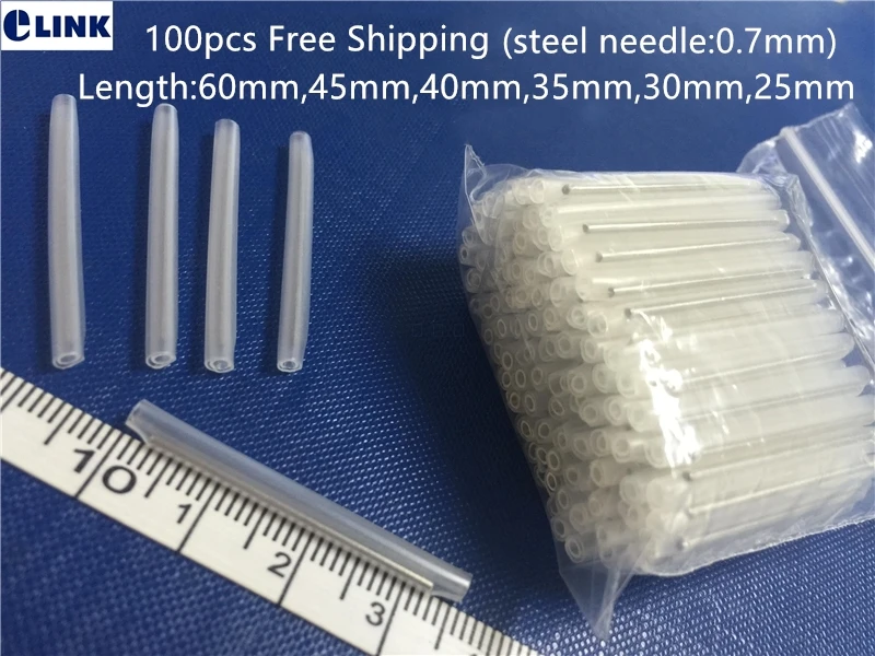 Manga de fusión mini de fibra 0,7mm 304 acero inoxidable reforzado 25 35 45 mm especialmente para 400um envío gratis 100 Uds