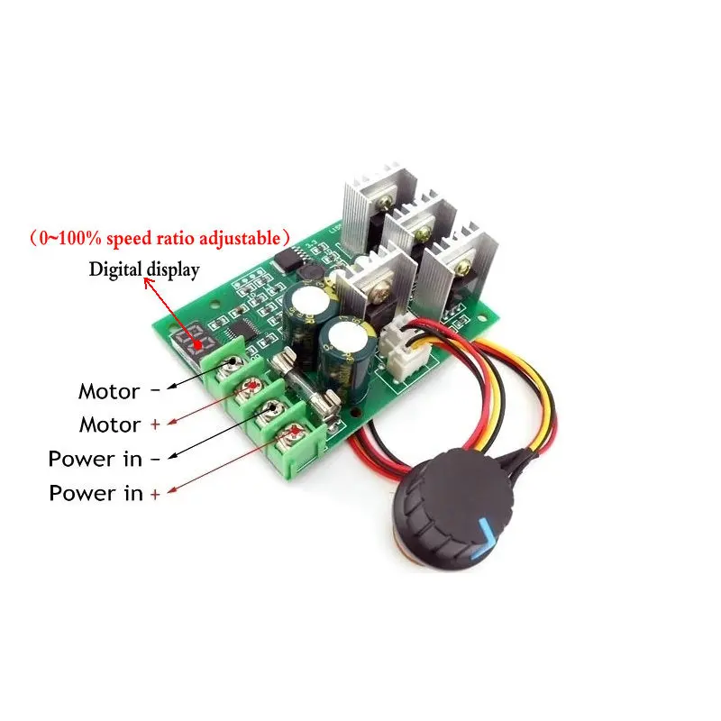 Regulador PWM Motor DC 30A 9-60V con Pantalla Digital Ajustable - imagen 4