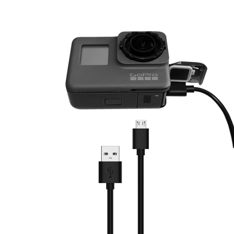 Cable de carga de transferencia de sincronización de línea de datos USB de 1 metro para Gopro Hero 5 Hero 6 Hero 7 accesorios de cámara deportiva de acción negra - imagen 5