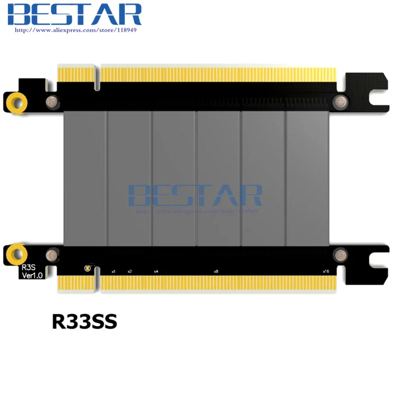 Riser PCI-Express PCI-E 3,0 x1 x4 x8 x16 macho a macho tarjeta gráfica extensión riser PCIe hembra a hembra cable de cinta 5- 60cm - imagen 5
