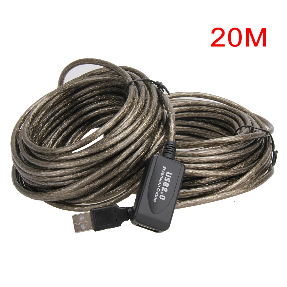 Cable de extensión USB 2,0 macho a hembra, adaptador de datos de alta velocidad, 5m, 10m, 15m, 20m, nuevo