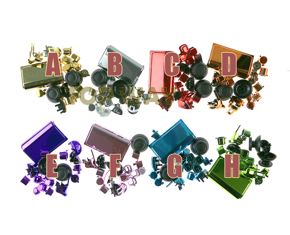 16 juegos para PS4 JDM040 JDS040 Chrome L1 R1 L2 R2 Dpad botón de panel táctil tapa de seta juego completo de botones para PS4 Pro JDS 040 4,0 - imagen 2