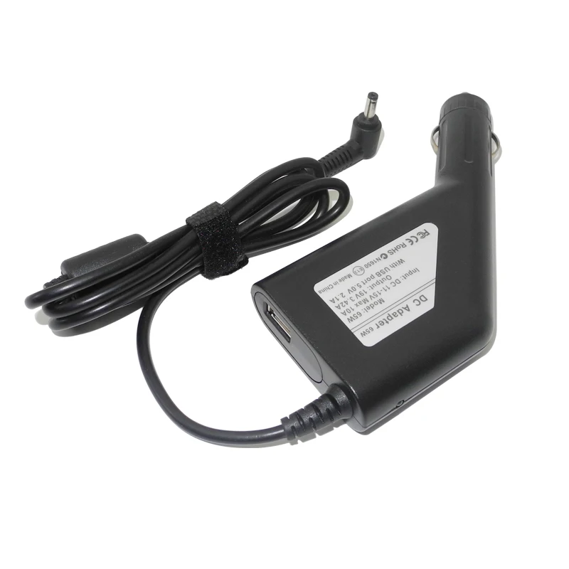 Cargador de coche Dc para Asus Zenbook UX310UA UX305CA UX305C UX305UA UX305F 19V 3.42A 65W adaptador de corriente para ordenador portátil 5V 2.1A cargador de coche USB - imagen 5