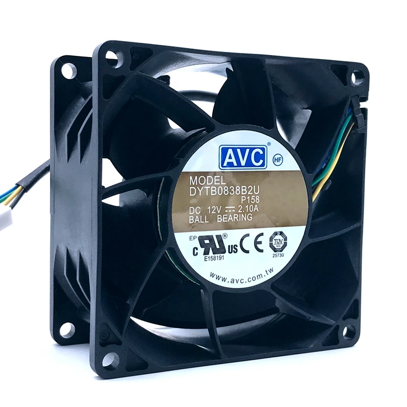 Ventilador de refrigeración de rodamiento de bolas de 12v, nuevo para AVC DYTB0838B2U, 2.1A, 80x38mm, PWM de 4 pines, flujo de aire CFM de alta velocidad, para minero de impulso de coche, 8038 - imagen 2