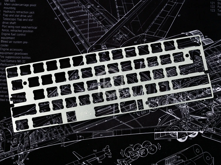 Placa Montaje Teclado Mecánico 60% Compatible XD60/XD64/GH60 Plateada - imagen 2
