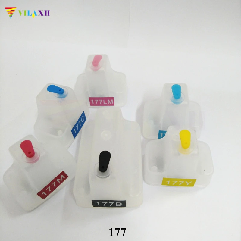 Vilaxh-Reemplazo de cartucho de tinta recargable para impresora HP 177, Photosmart C5100, C5140, C5183, C6270, C6280, C6180, 3110, 3210 - imagen 5
