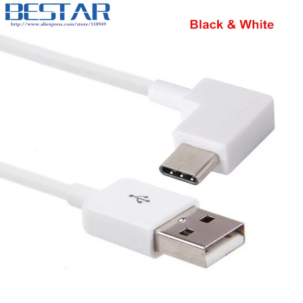 USB-C en ángulo USB 3,1 tipo C Cable cargador de carga de datos en ángulo 0,2 m 1m 2m 3m, Cable USB C tipo C 20cm 3 pies 6 pies 10 pies 1 2 3 metros