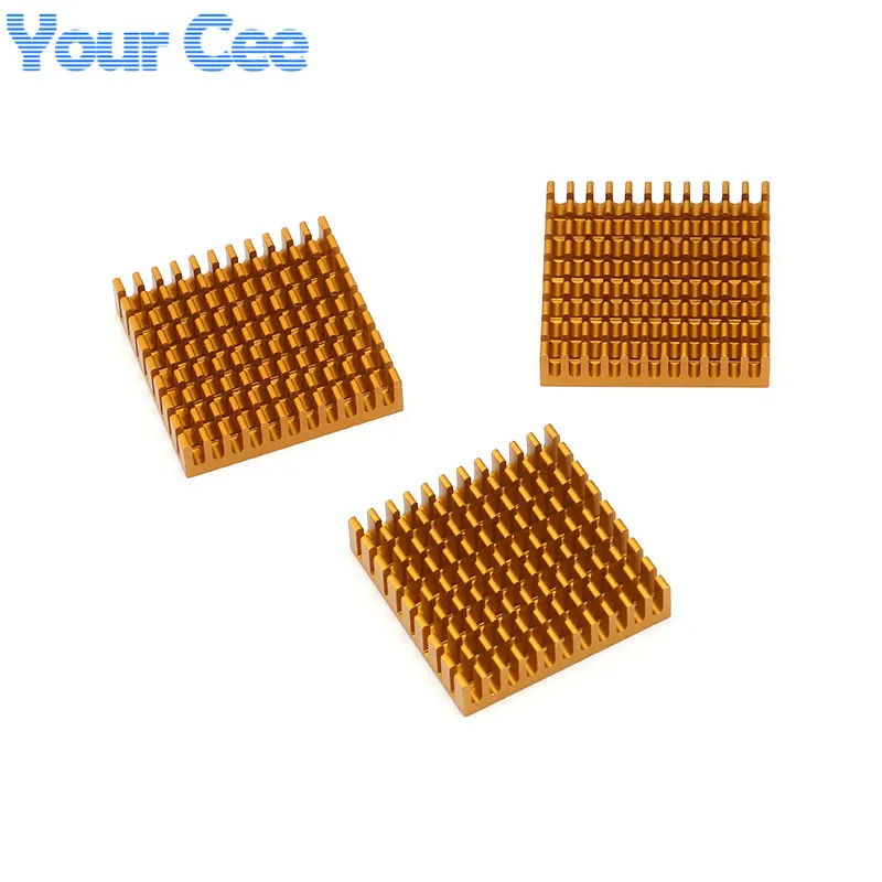 2 uds/1 unidad 45*45*10mm disipador de calor ventilador de refrigeración 45x45x10mm disipador de calor de aluminio refrigerador del radiador para módulo de Transistor IC de potencia LED PBC - imagen 3