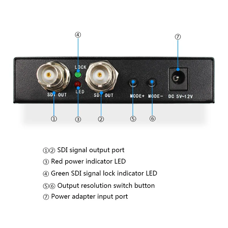 HDMI  TO 2 port 3G/HD/SD-SDI SDI Scaler Converter Support 720P/1080P - imagen 2