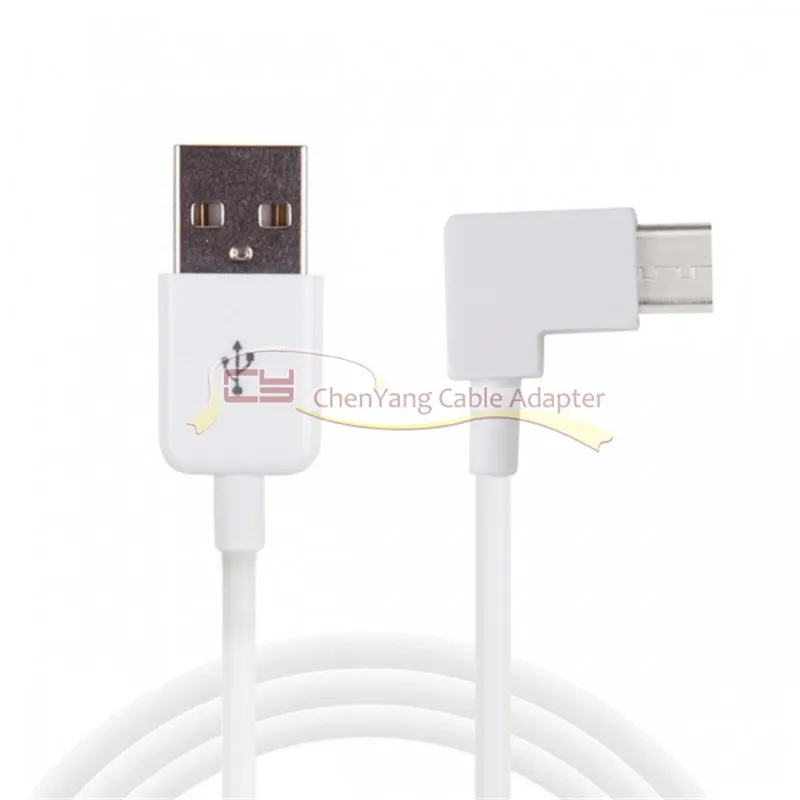Cable USB-C tipo C en ángulo recto a USB 2.0 Conector de 90 grados para tableta y teléfono Color blanco cy