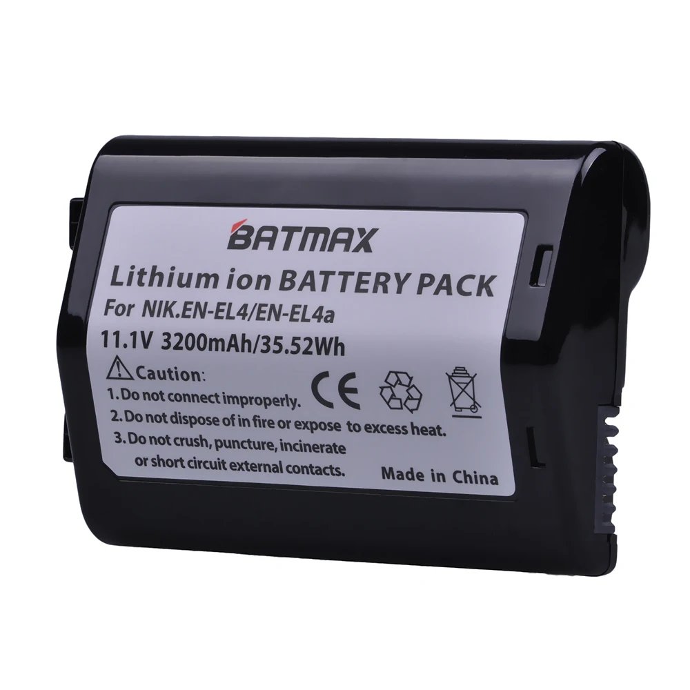 Batmax 3200mAh EN-EL4 EN EL4 EN-EL4a batería de cámara Akku para cámaras Nikon D2H D2Hs D2X D2Xs D3 D3S F6 MH-21 - imagen 3