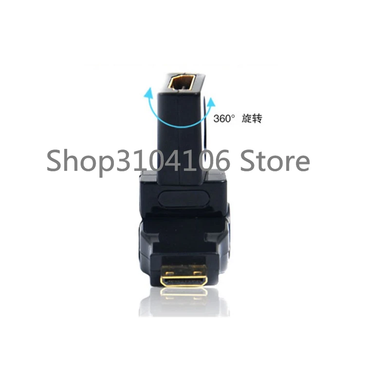 Conector adaptador de Cable compatible con HD, 180 grados, 360 grados, Mini HD macho tipo C a HDTV A hembra