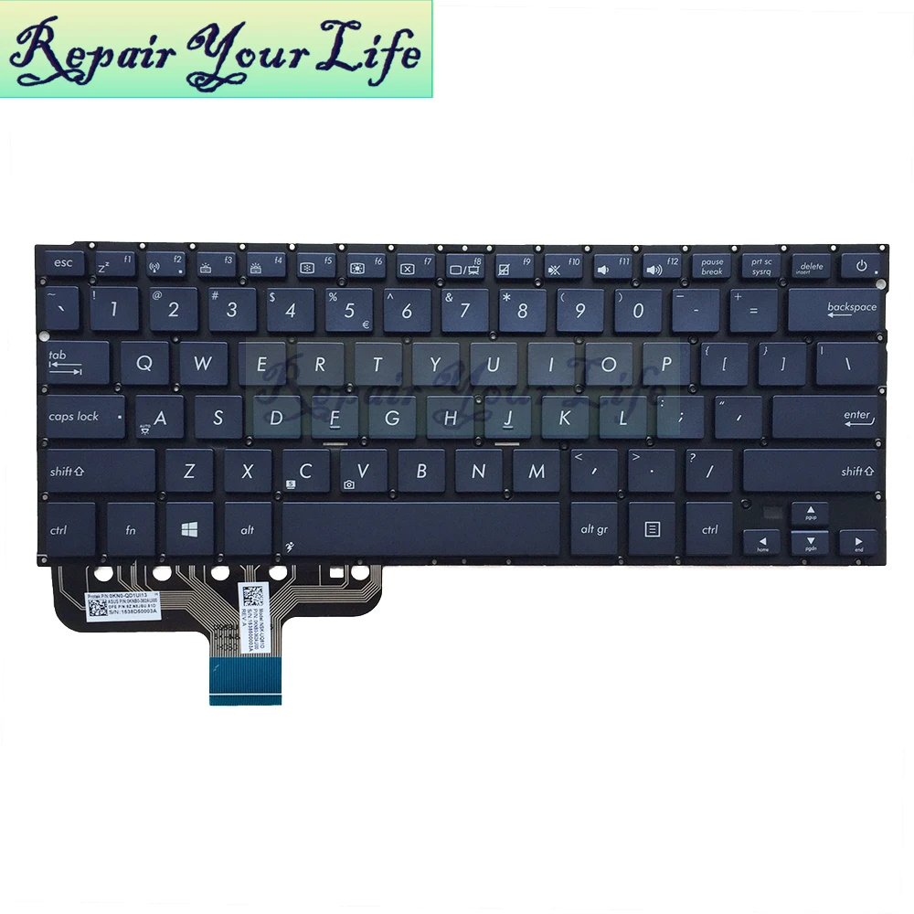 Teclado de ordenador portátil para Asus ZenBook, accesorio de interfaz de usuario US, inglés, UX301, UX301LA, UX301LA, DH71T, teclas azules, 0KNB0, 362AUI00, nuevo - imagen 2