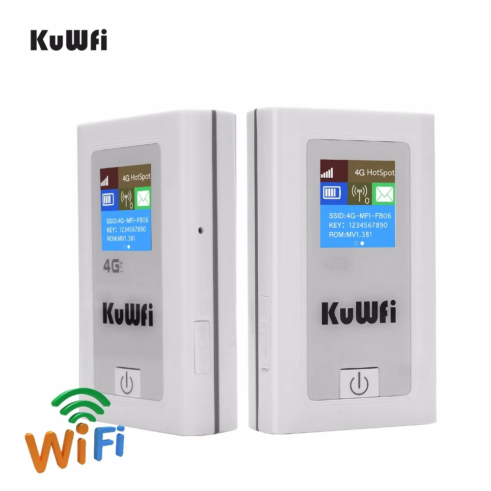 KuWFi-enrutador Wifi 4G LTE con ranura para tarjeta Sim, Banco de energía de bolsillo, 150Mbps, CAT4, punto de acceso WiFi móvil con ranura para tarjeta SIM - imagen 5