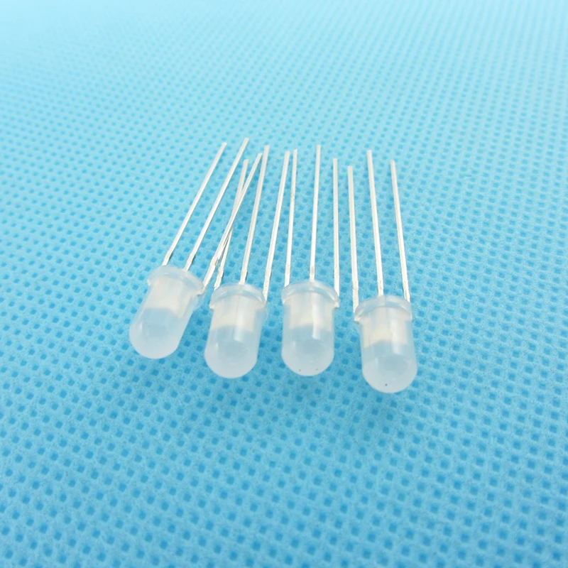 100 unids/lote F5 5mm LED bicolor cátodo común difuso diodo emisor de luz redondo doble rojo esmeralda-verde nebuloso Plug-in DIY Kit - imagen 4