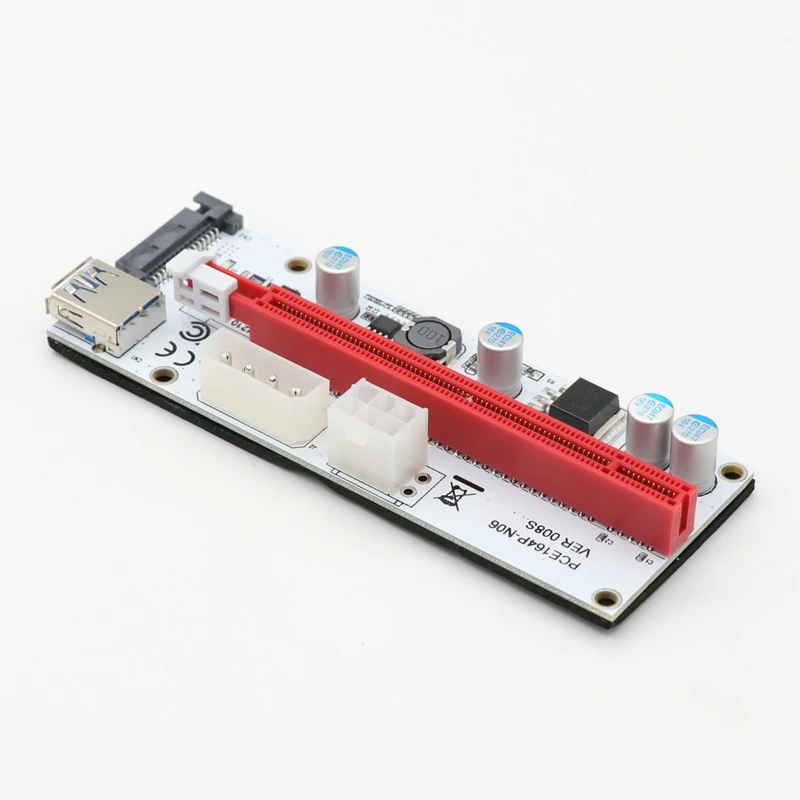 60CM VER008S PCI-E 1X a 16X extensor 008S PCIE Riser Card con interfaz de alimentación SATA de 4 pines y 6 pines para fuente de alimentación GPU ETH BTC - imagen 3