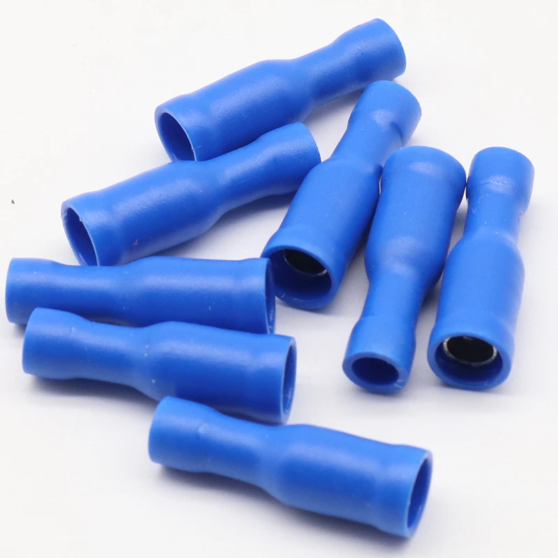 Caliente 50 X azul macho hembra bala conector terminales de engarzado cableado 22 - 16 AWG - imagen 2