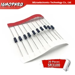 20 unidades SR3100 SB3100 DO-41 diodo Schottky 3A 100V