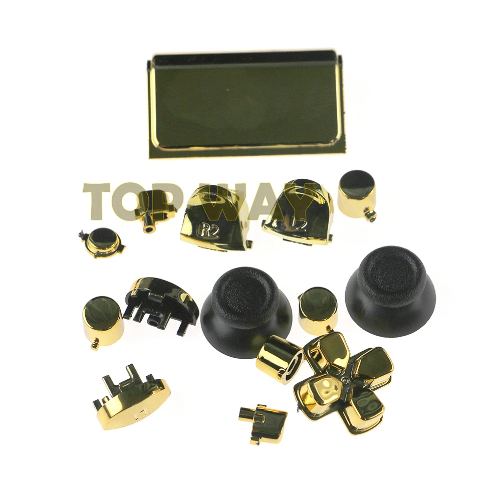 16 juegos para PS4 JDM040 JDS040 Chrome L1 R1 L2 R2 Dpad botón de panel táctil tapa de seta juego completo de botones para PS4 Pro JDS 040 4,0 - imagen 3