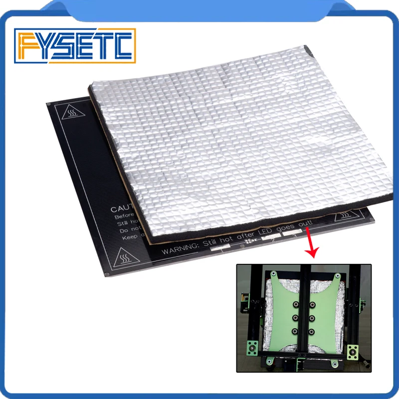 Papel de algodón aislante térmico para cama calefactora, 200mm/300mm/400mm, pegatina de algodón aislante autoadhesiva, 10mm de espesor, impresora 3D, 1 ud. - imagen 5