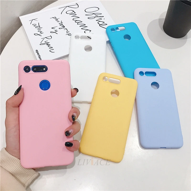 Funda para huawei honor view 20 v20, cubierta trasera de tpu suave, color negro mate, caramelo, para huawei honor view20 - imagen 3