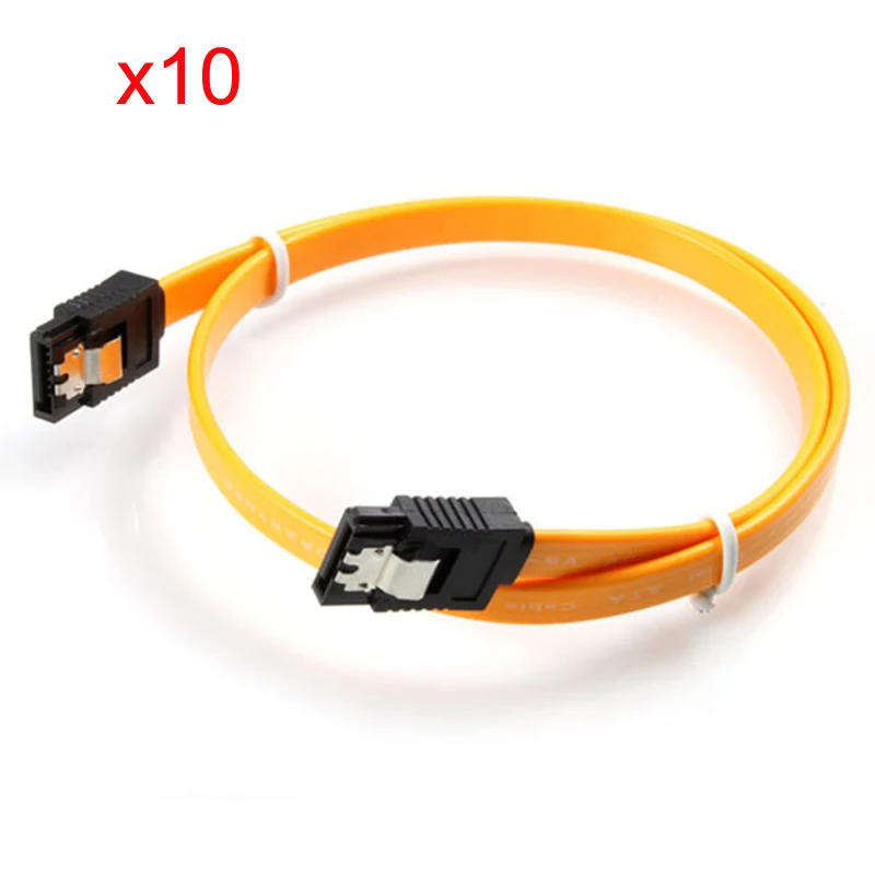 10 unids/lote 40cm Serial SATA 3 RAID datos HDD disco duro Cables de señal amarillo rojo recto alta velocidad SATA 2 Cable de datos