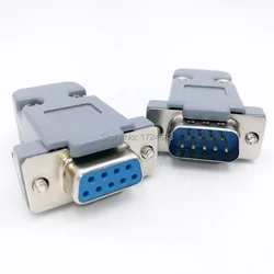 Conector DB9 RS232 Macho Tipo D con Tornillo y Carcasa Metálica