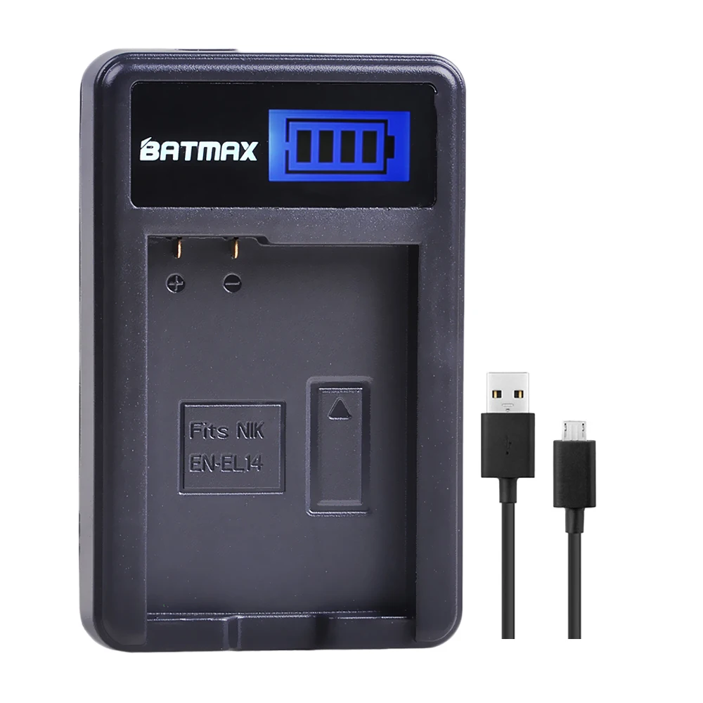 Batmax-Batería de cámara de EN-EL14, Cargador USB LCD para Nikon D3100, D3200, D3300, D3400, D3500, D5600, D5100, D5200, P7000, 1 ud. - imagen 4