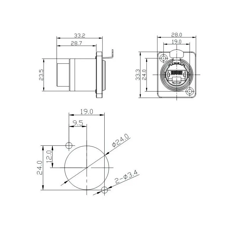 Conector red - Vista principal impermeable