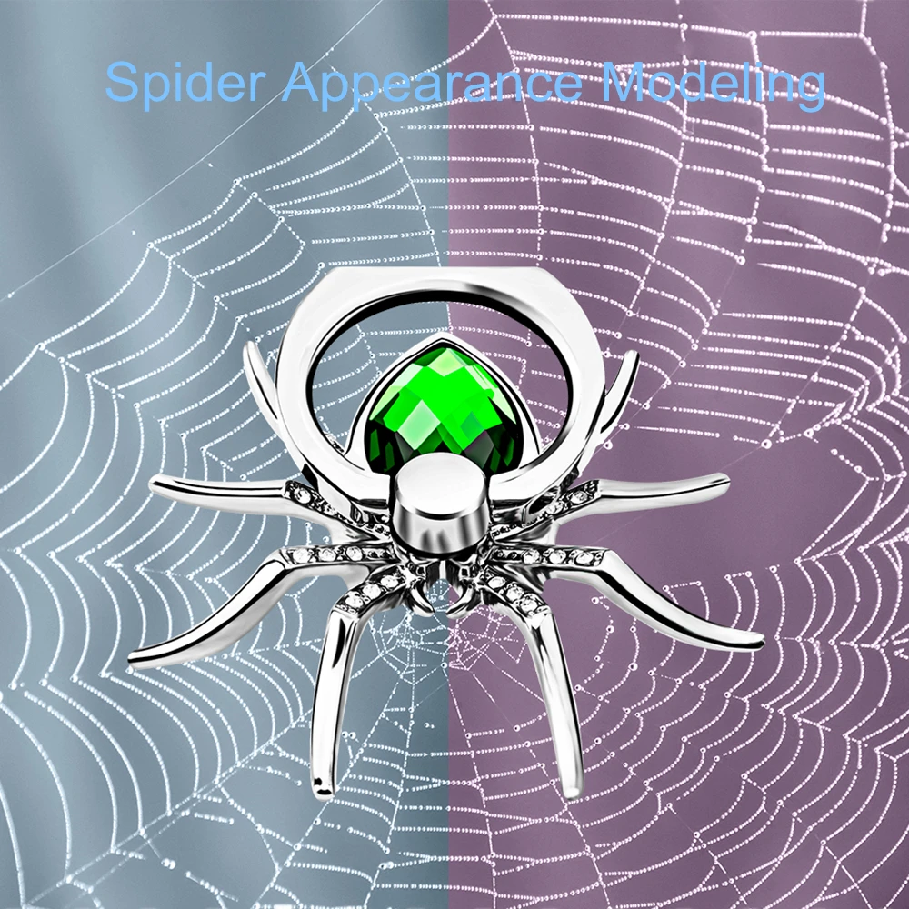 Soporte de anillo de dedo para teléfono móvil, soporte de anillo giratorio 360, soportes universales para teléfono móvil, Metal Spider Bling - imagen 4