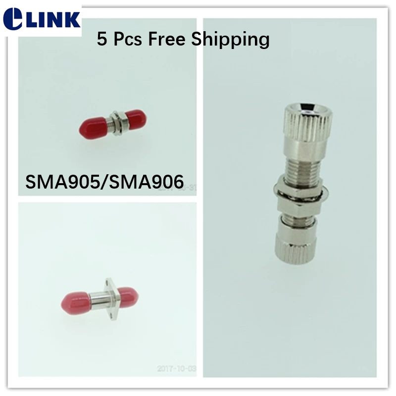 Adaptador de fibra SMA905, 5 uds., acoplador de fibra óptica hexagonal cuadrado de metal SMA, conector SM MM ftth SM MM SMA, envío gratis ELINK - imagen 2