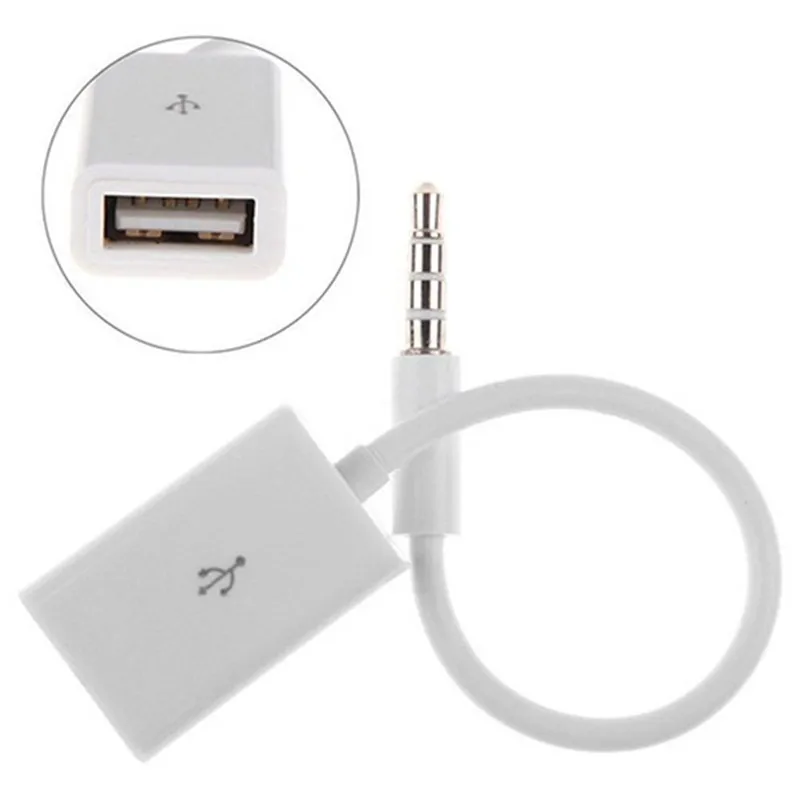 Conector de Audio auxiliar macho de 3,5mm a USB 2,0, Cable convertidor hembra para coche, MP3, altavoz, disco U, unidad flash USB, accesorios 3,5 - imagen 2
