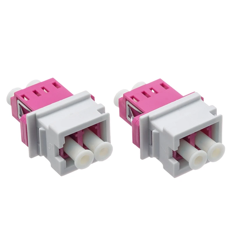 Adaptador de fibra óptica LC dúplex MM OM4 acoplador de fibra óptica color gris rojo conector ftth envío gratis ELINK 20 piezas - imagen 2