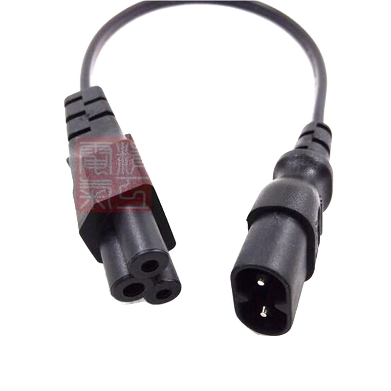 Cable de alimentación de CA corto de 20cm IEC 320 C8 2 pines macho a IEC320 C5 hembra adaptador de hoja de trébol para ordenador portátil adaptador de corriente