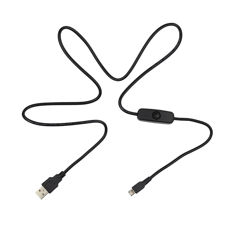Cable de alimentación USB de 1M con botón de encendido/apagado, Cable cargador de puerto USB a Micro USB para Raspberry Pi 3/Zero - imagen 3