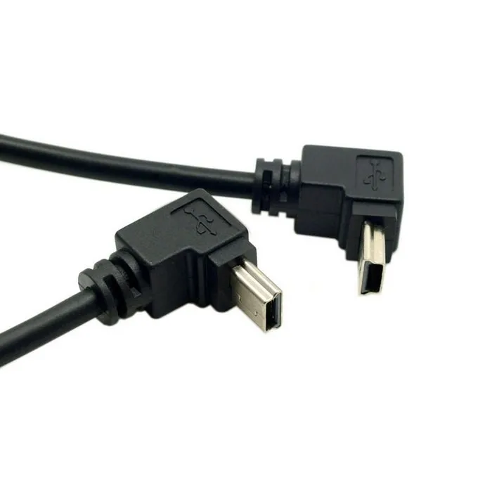 2 uds 90 grados dirección arriba y abajo en ángulo Mini USB 5 pines macho a Mini USB hembra Cable de extensión 0,2 m, 20cm - imagen 5