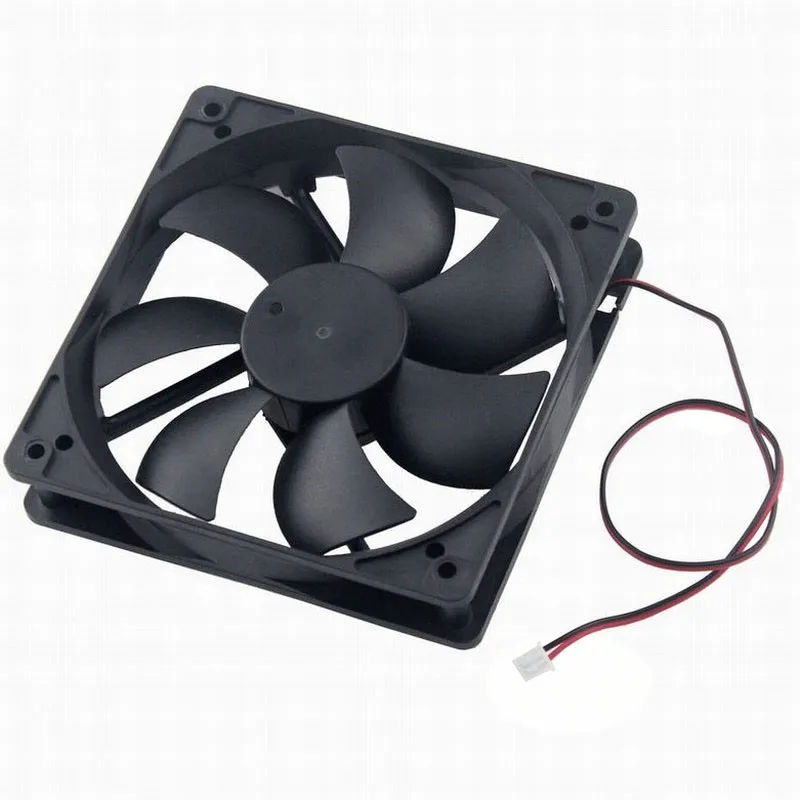 Gdstime-ventilador de refrigeración de 12cm para ordenador, Enfriador de carcasa de PC con 2 cables, flujo de aire alto de 120 RPM, CC de 12V, 12025mm x 25mm, 120x120x25mm, 1 unidad - imagen 5