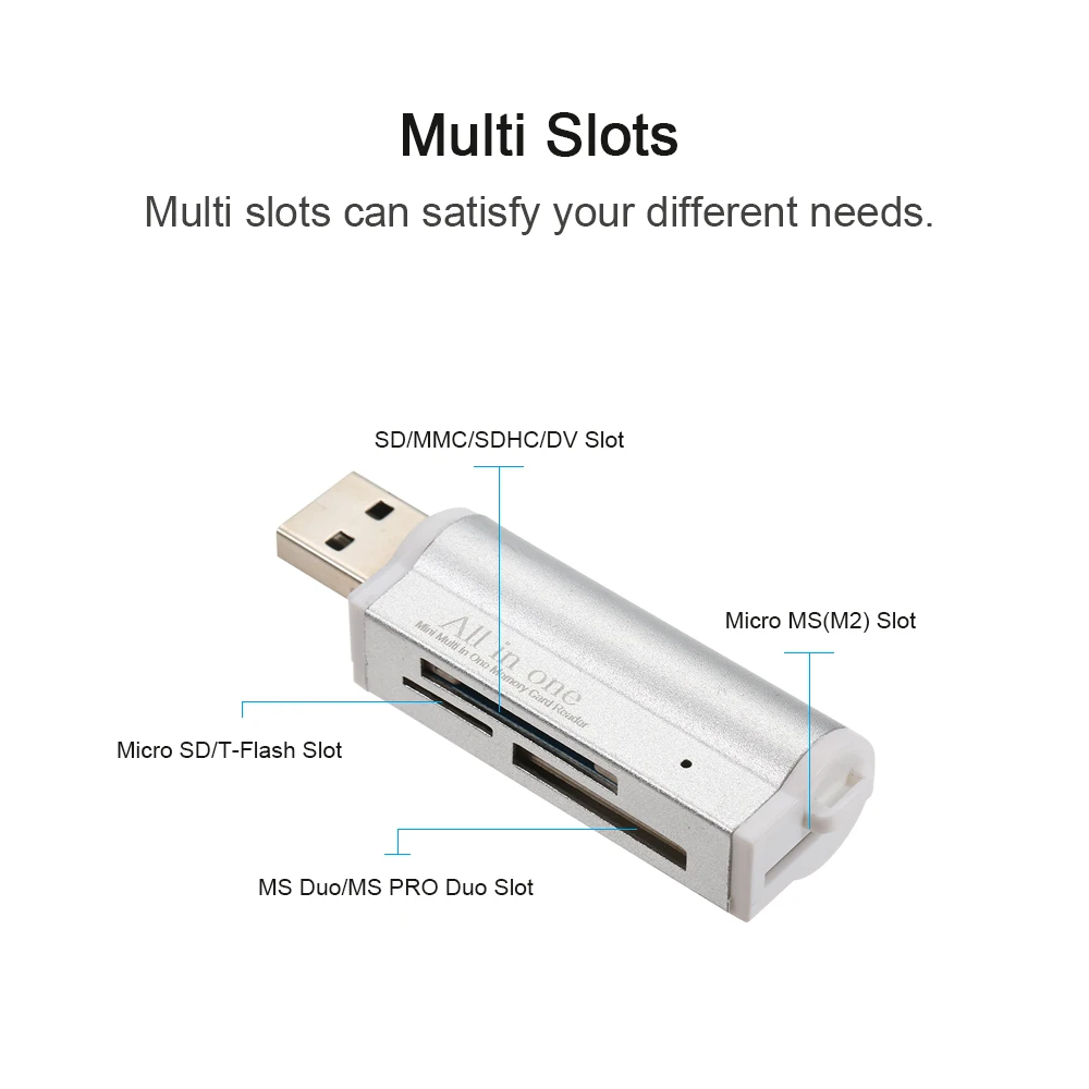 Lector USB 2.0 de tarjetas SD/TF/MS Pro Duo - Portátil todo en uno - imagen 2