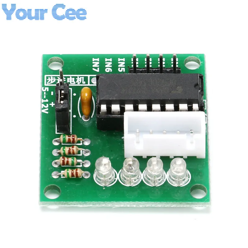 Módulo de placa controladora de Motor paso a paso ULN2003 para 28BYJ-48 Unidad de motor paso a paso de cuatro fases de cinco cables para Arduino AVR SMD Bule Green - imagen 5