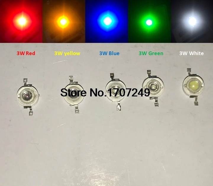 Cuentas de lámpara LED de alta potencia, Chip SMD de diodo emisor de luz, color mixto, blanco, rojo, verde, azul, amarillo, 1W, 3W, 50 unidades - imagen 3