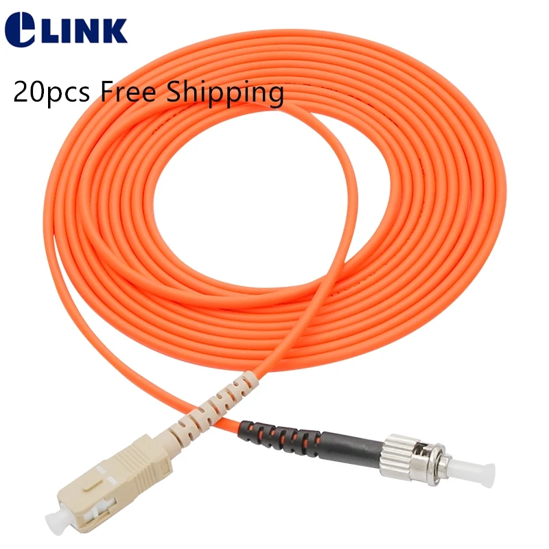 SC-ST cable de conexión de fibra om2 multimodo Simplex 3,0mm 50/125um cable 1m2m3m5m10m7m puente de fibra óptica envío gratis ELINK 20 piezas