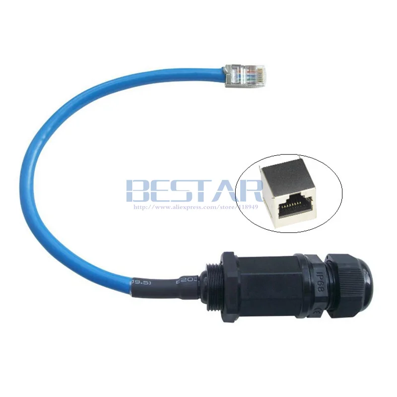 Cable de red de blindaje M22 impermeable CAT6E RJ45 de 0,25 M Ethernet para cámara IP AP para exteriores conector a prueba de agua IP68 - imagen 2
