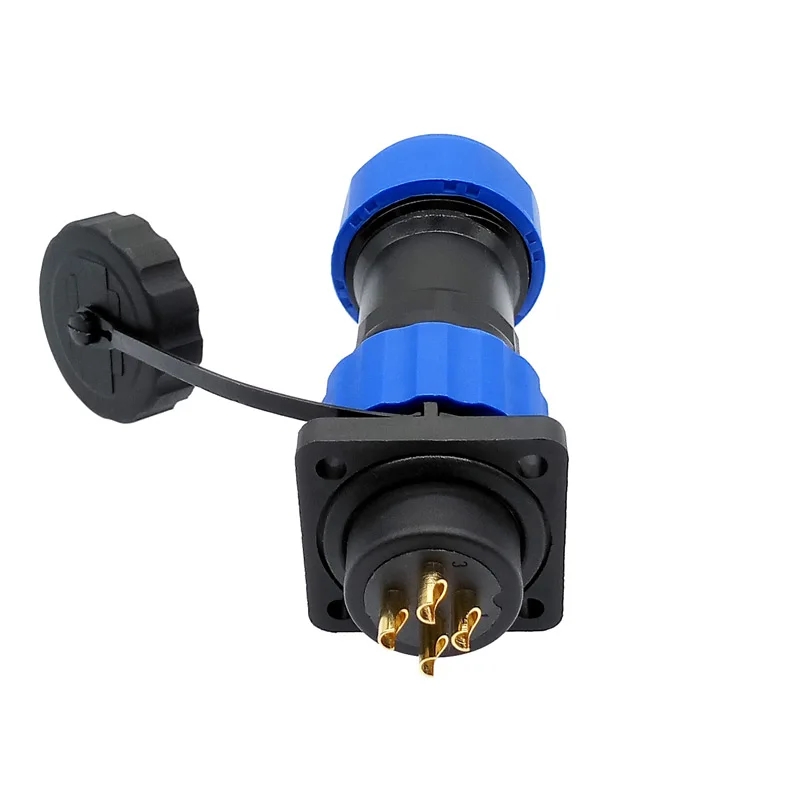 Conector impermeable SP20 IP68, brida de tubo corrugado, 2/3/4/5/6/7/9/10/12/14 pines - imagen 2