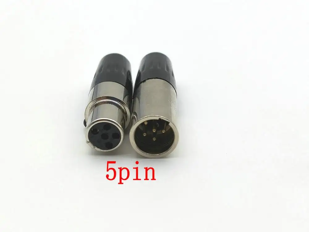 Juego de 10 MINI conectores XLR en línea (enchufe macho + conector hembra) - imagen 5