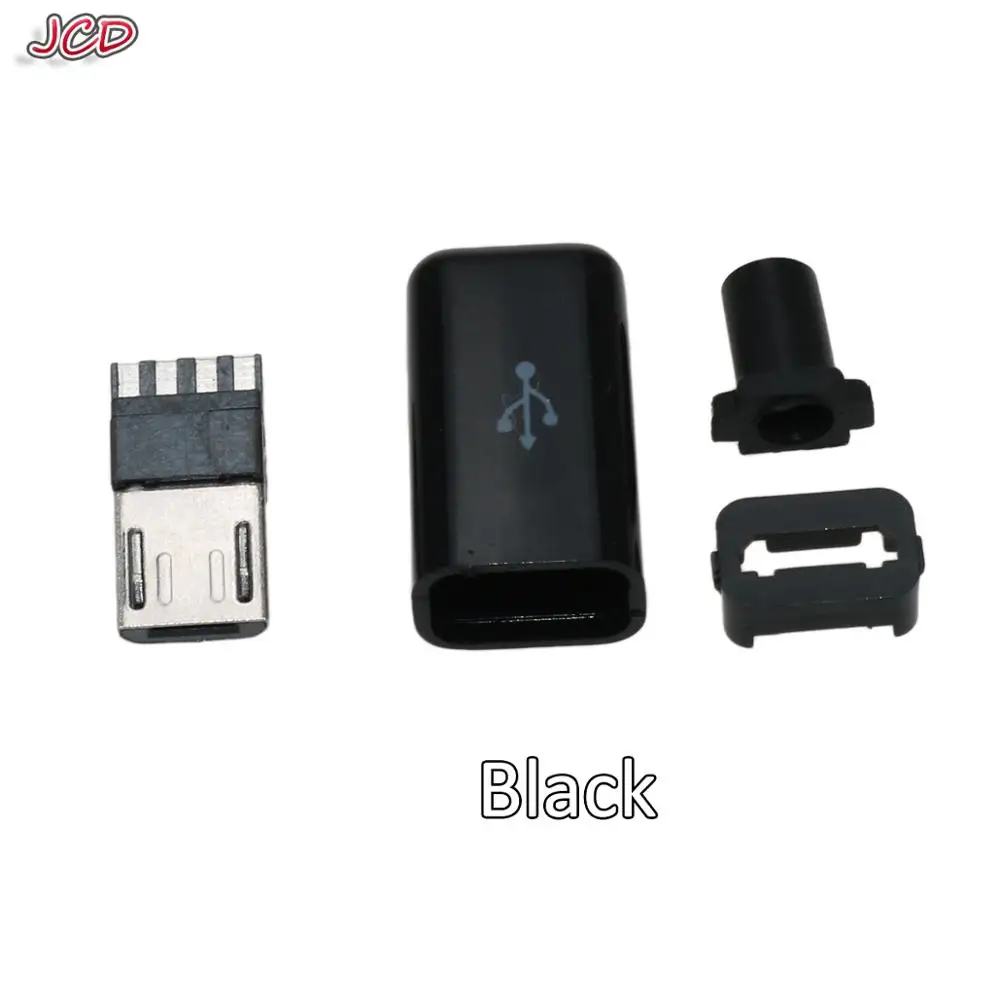 JCD-conector de enchufe macho Micro USB de 5 pines, cubierta de plástico, montaje de soldadura, Cable de conector de repuesto, bricolaje, nuevo - imagen 4
