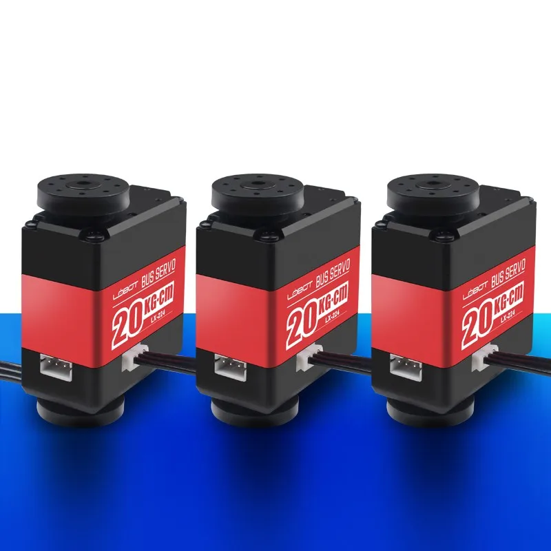 Servo de bus serie Servo digital de alto par de 20 kg. cm con tres puertos para robot biónico DIY LX-224