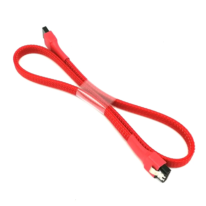 Cables de datos Angitu SATA 3,0, Cable Sata de 180 grados con funda, adaptador SSD para unidad de disco duro de 6 GBit/s para discos duros - imagen 2